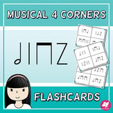 Flashcards with 4 Corners/Section - Stick Notation Reproducible PDF